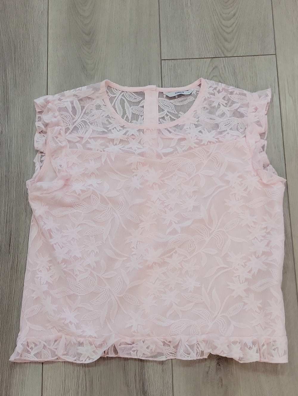 Only Pink Lace Ruffle Sleeve Camisole